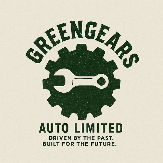 Greengears Auto Limited logo featuring a wrench and gear, related to used car parts